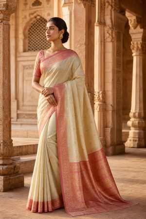 Sonchiraiyaa model wearing a traditional saree